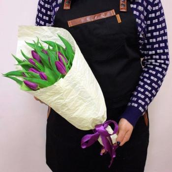 Фиолетовый тюльпан 15 шт код товара: 137310v