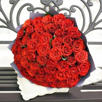 Букет Красная роза Эквадор 51 шт артикул   137034vld